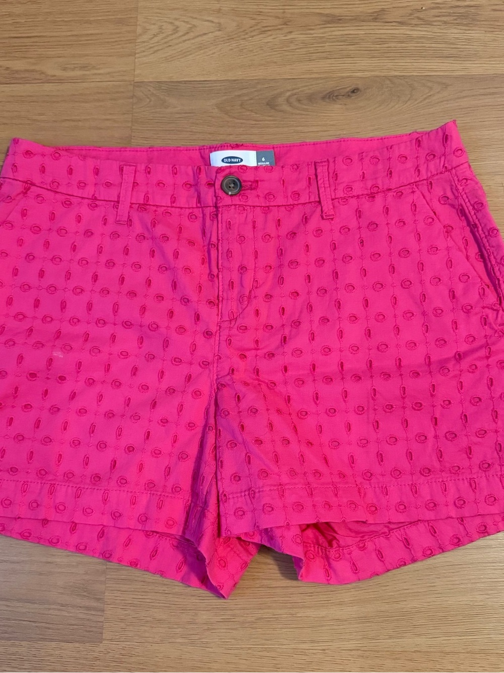 Old Navy Pink Eyelet Cotton Shorts